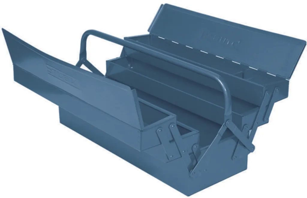 Caisse à outils métallique extensible STUBAI avec 5 plateaux de tri
