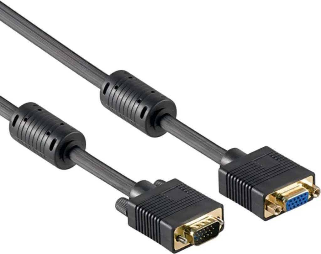 Câble VGA Extension 2m Connecteurs Mâle vers Femelle Blindage Noir Allteq
