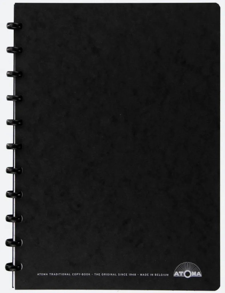 Cahier de réunion A4 Atoma ligné noir avec couverture souple élégante