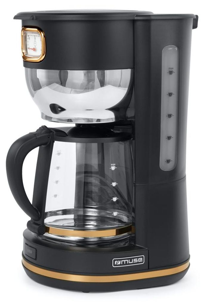 Muse MS-220BC - Cafetière à filtre Muse, 1,4 L, noir/laiton Image du produit 