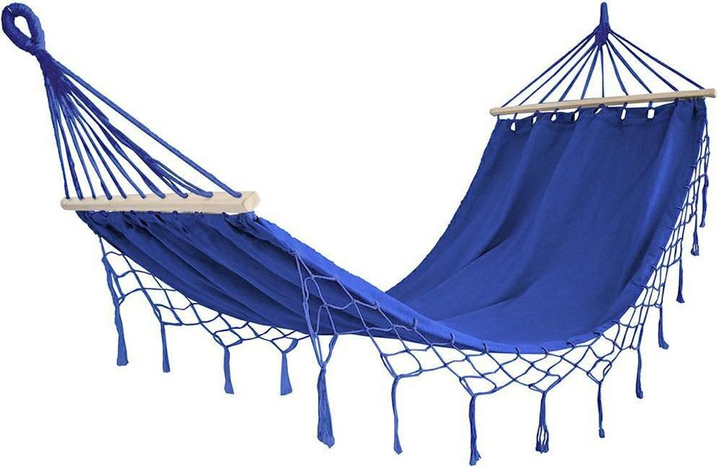 Hamak ogrodowy BOHO Milos 200x100 cm granatowy Zdjęcie produktu 