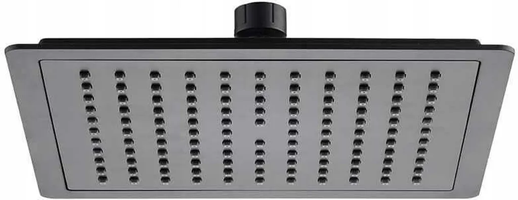 Pomme de douche cuvette carrée noire 22x22 cm - Confort douche italienne