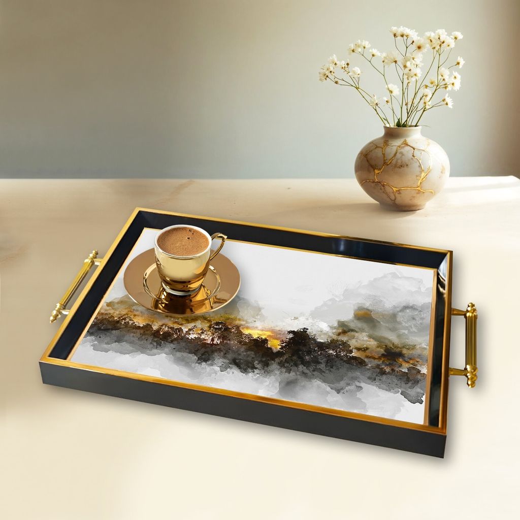 Evila Originals, TPA9947, Tablett, Mehrfarbig, 100 % GLAS, 50 x 29 x 3,5 cm