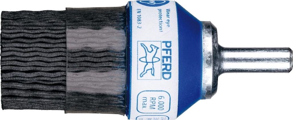 PFERD TOOLS COMPOSITE Pinselbürste PBUPR Ø 38 mm Schaft-Ø 6 mm Keramik-Filament-Ø 1,00mm Korn 120 stationär