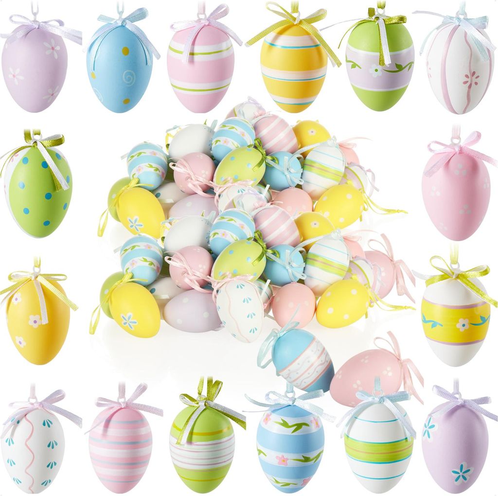 com-four® 72x Deko-Aufhänger Ostern - Ostereier aus Produktbild 