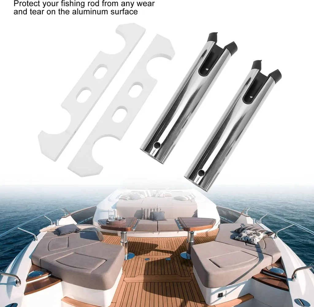 Support canne à pêche inox anti-corrosion : fixez 2 cannes sans risque