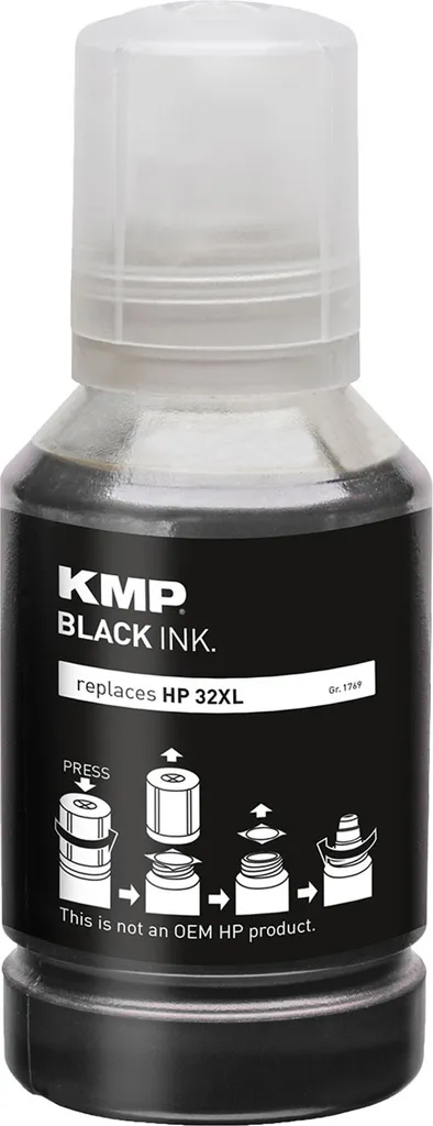 KMP Printtechnik AG 1769,1001 KMP Tintentank HP32XL 1VV24AE 6000 S. black remanufactured