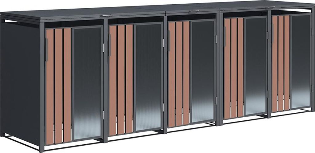 Westmann Status 5 Metall Mülltonnenbox 5er 5x240 L Anthrazit