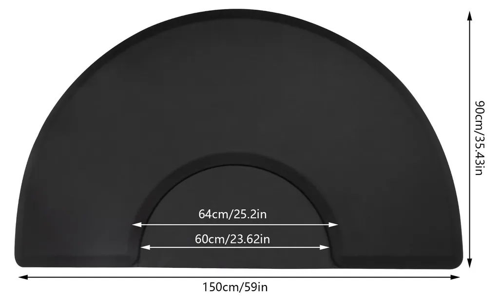 Tapis de sol anti-fatigue antidérapant noir pour salon - Mousse Haute Densité