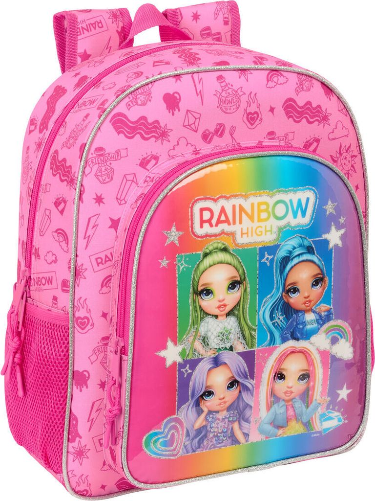 Schulrucksack Rainbow High Shine Bunt 32 x 38 x 12 cm