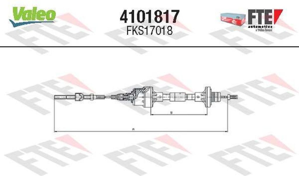 FTE 4101817 Kupplungsseil Seilzug für OPEL Astra F CC (T92) 886/485mm