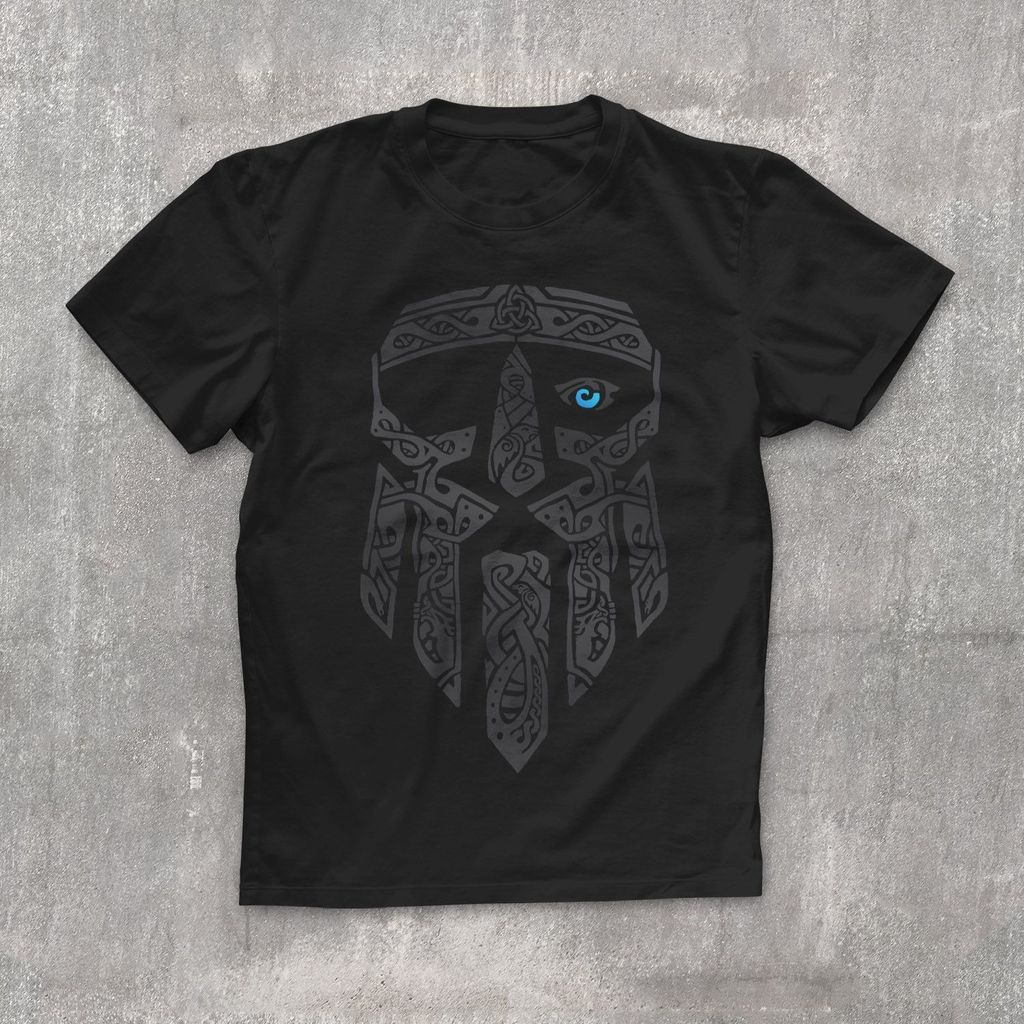 Herren T-Shirt Odin Gott Valhalla Wikinger Nordmänner Mythologie Wotan Neverless schwarz-grau XL