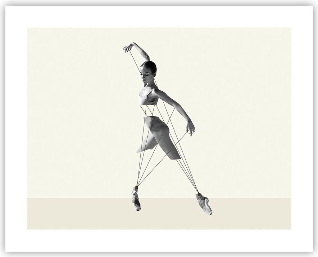 Poster - Poster ohne Rahmen - Surreal Ballerina Marionette - 50x40 cm - Wand Bild - Wanddeko - Wandbilder - Kunstposter - Wandposter - Bilder - Kun...