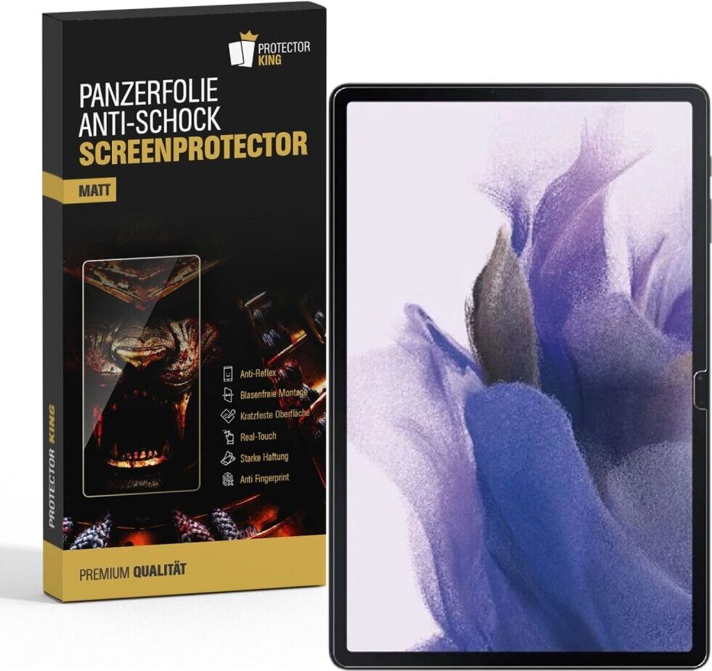 6x Panzerfolie für Samsung Galaxy Tab S7 FE ANTI-SHOCK Displayschutz Schutzfolie MATT/ENTSPIEGELT/ ANTI-REFLEX/ ANTI-KRATZ/ ANTI-STOß/ ANTI-BRUCH...