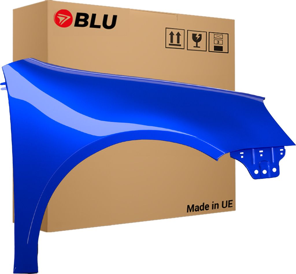 BLU Kotflügel Passend für VW Volkswagen GOLF V 5 SCHRÄGHECK LC5J Rechts Blau LaserBlue | 2003-2009 | Vorderseite Vorne | Lackiert | Einbaufertig