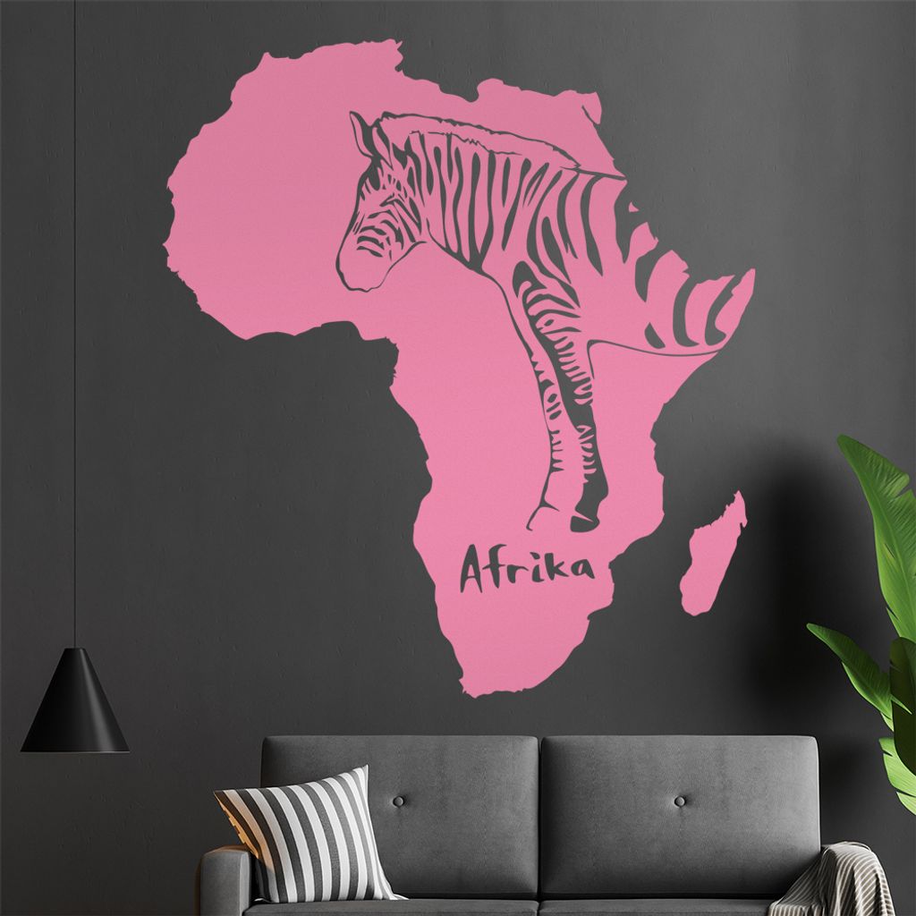 KIWISTAR Zebra u. Afrika Silhouette Umriss Wandtattoo in 6 Größen - Wandaufkleber Wall Sticker - Dekoration, Küche, Wohnzimmer, Schlafzimmer, Ba...