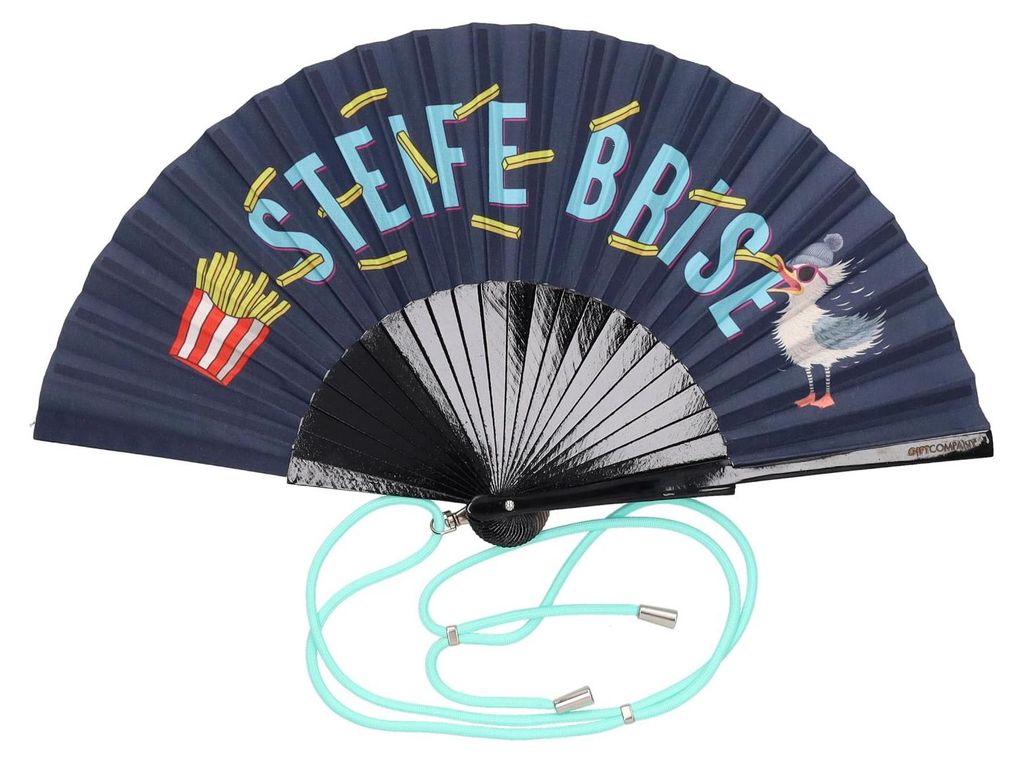 Gift Company Fififan Fächer Steife Brise schwarz 23cm
