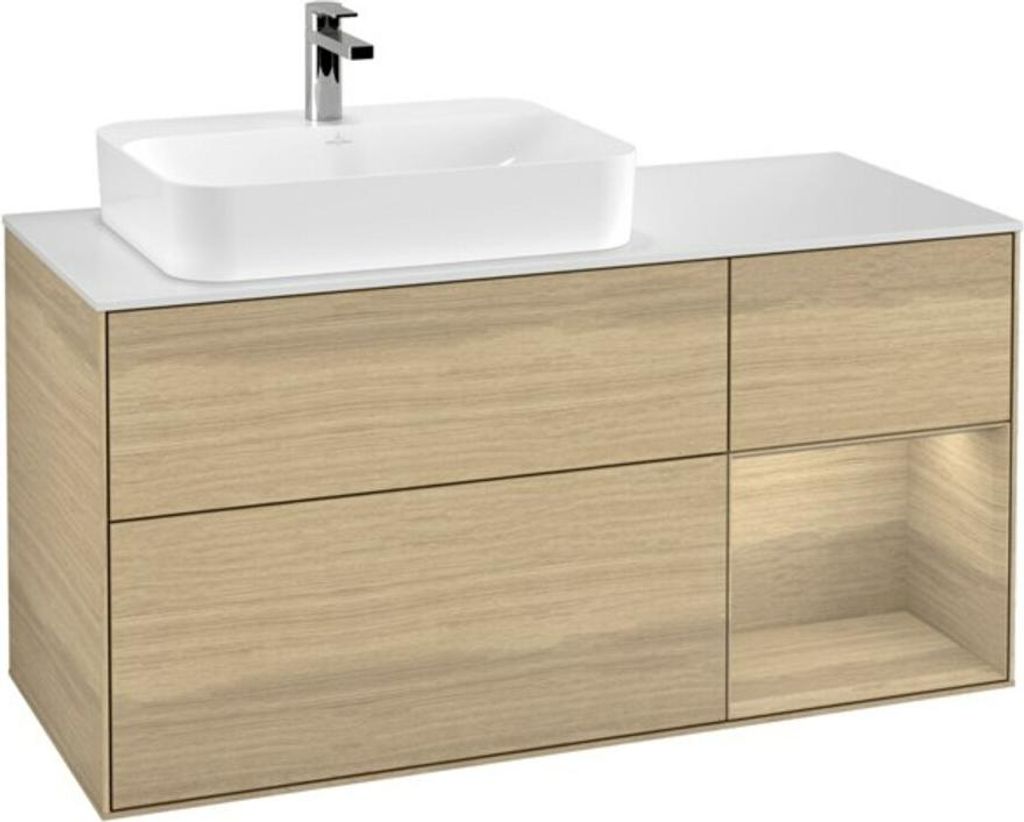 V&B Waschtischunterschrank Finion 120cm, Pl wh. m, Reg re Oa ven, Oa ven