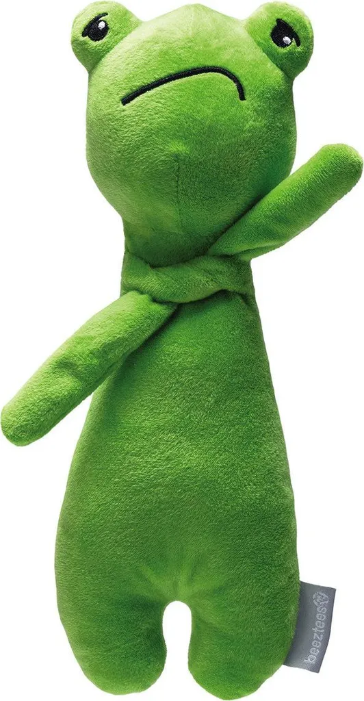 Beeztees Grumpy Froggy Peluche Cane 30cm Verde - Gioco Morbido Senza Squeak