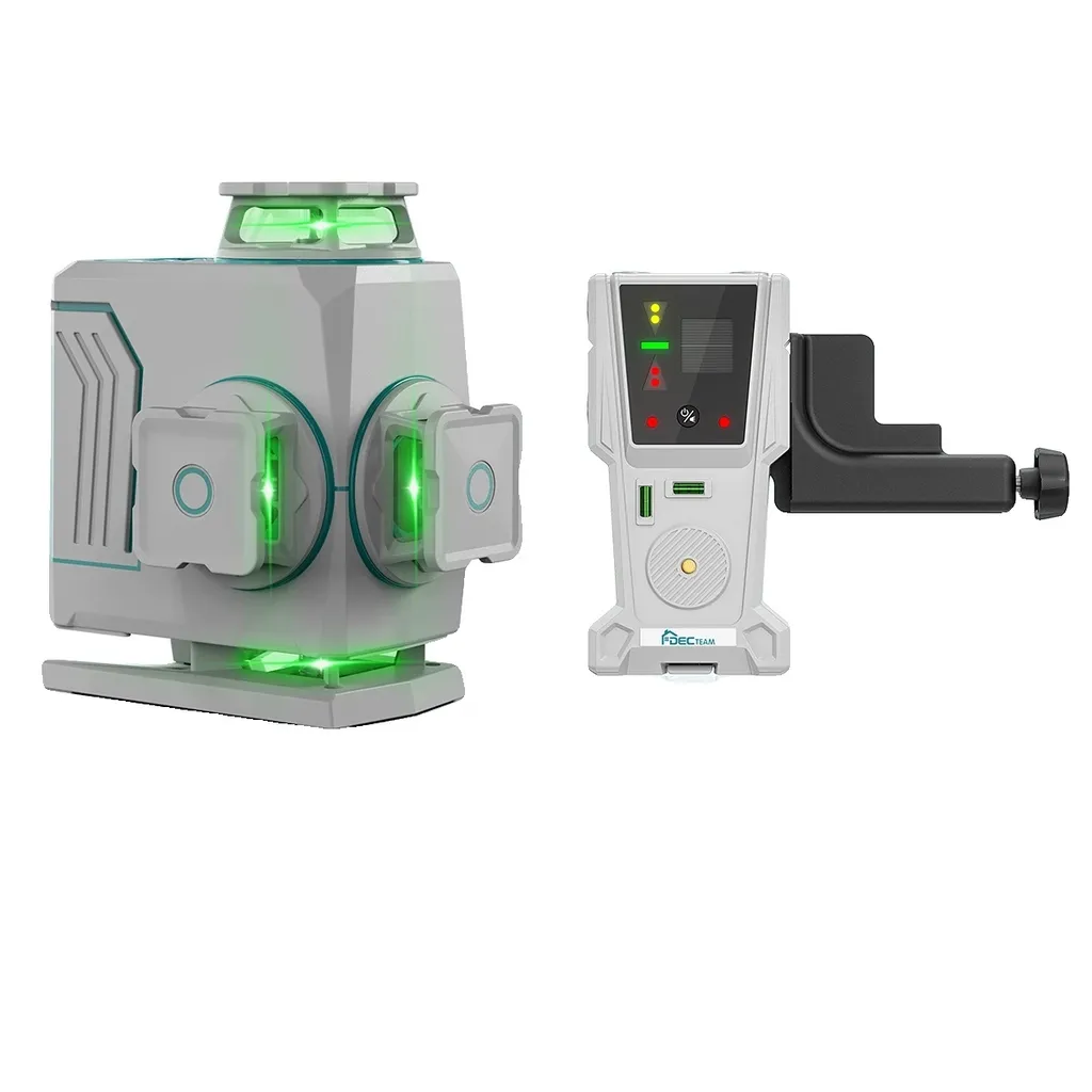 Niveau laser vert 360° Decteam 4D haute visibilité et étanchéité IP54