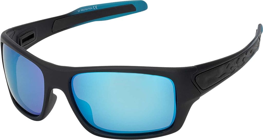 Damen Sonnenbrille Designer Flammen Motiv Modern Urlaub Sommer Strand 30474 Blau