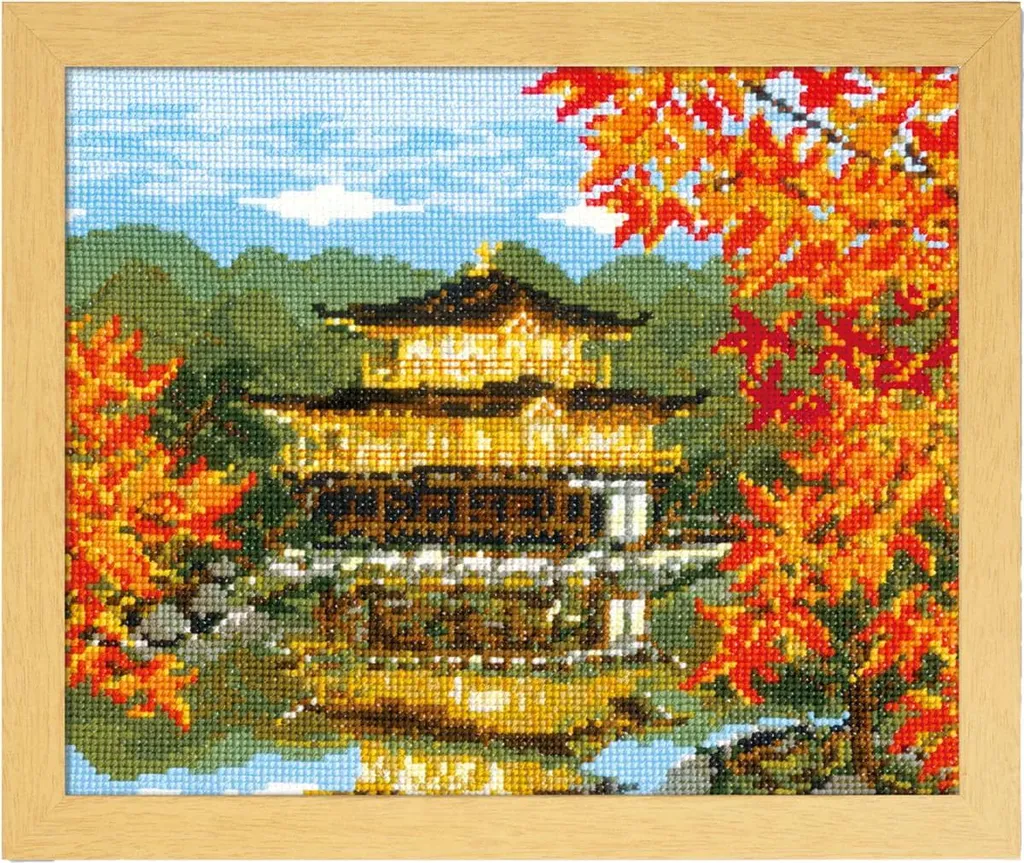 Point de Croix Olympus : Paysage Kinkakuji Automne, 29,7x36,4cm