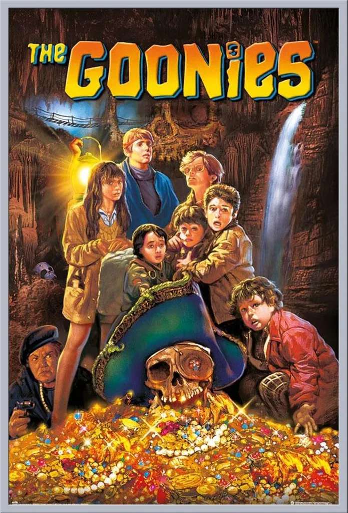 Poster Encadré Les Goonies Carte au Trésor, Cadre Shinsuke Argent 61x91