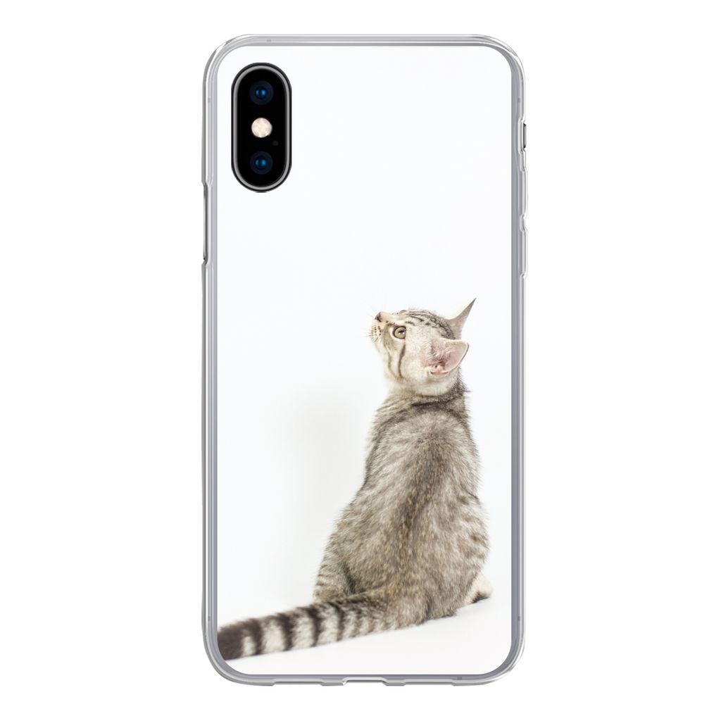 MuchoWow Handyhülle Schutzhülle Hülle für iPhone X Katze - Haustiere - Fell Silikon Softcase Handy Hülle - Handyhülle