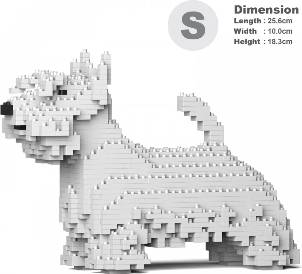 Jekca Limited Terrier Écossais Blanc ST19PT11-M02 - Sculpture en Blocs