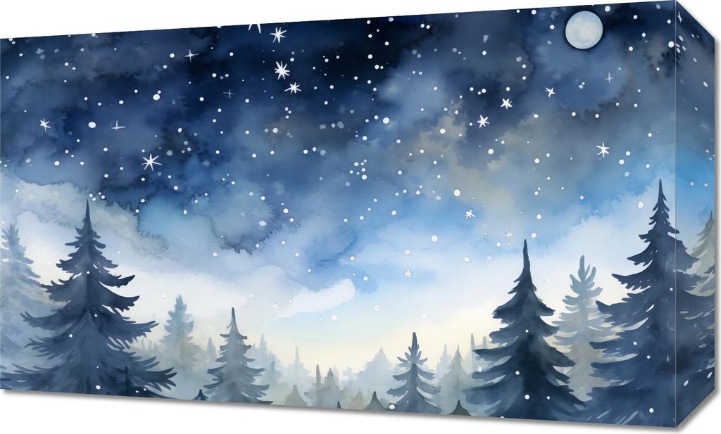 Bild 50x30cm Mystischer Wald bei Dämmerung