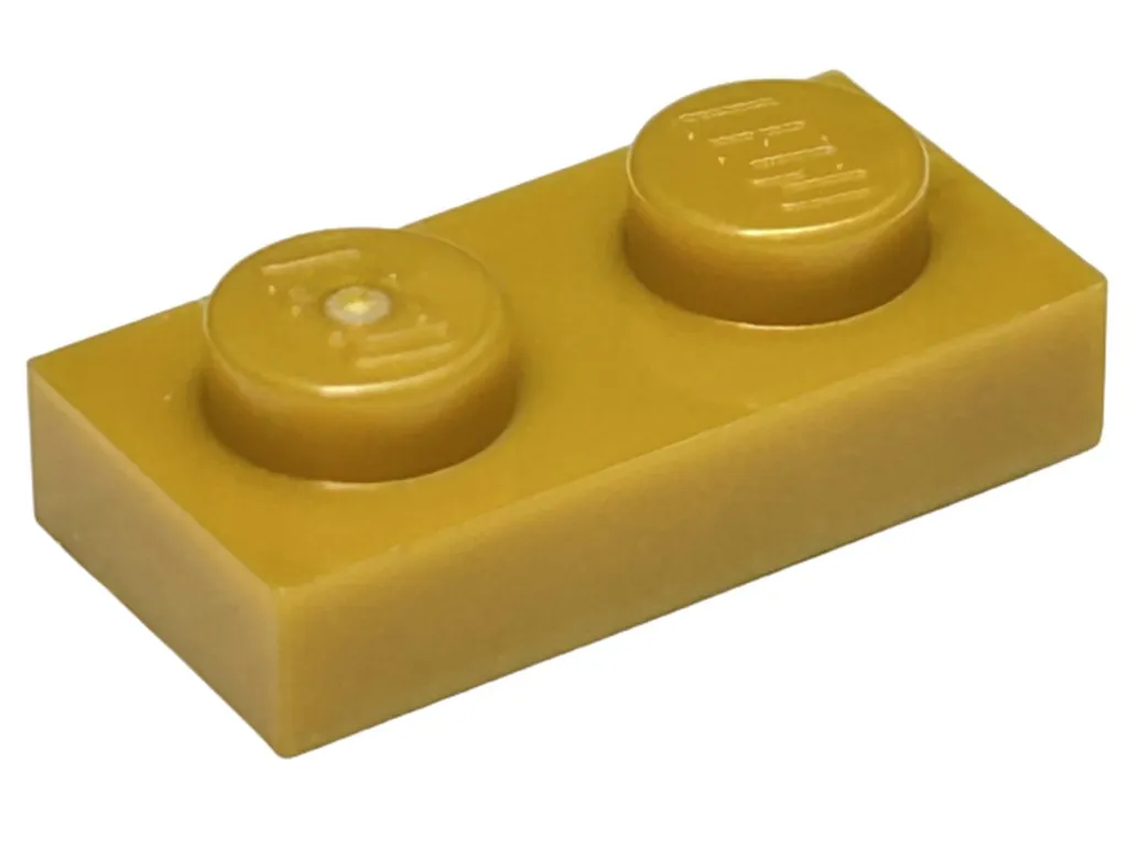Lego 3023 Lot de 100 Plaques 1x2 Pearl Gold - Pièces d'Or Perle Neuves