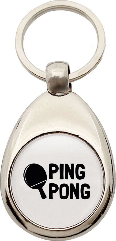 Huuraa Schlüsselanhänger Ping Pong Tischtennis Metall Schlüsselring Einkaufswagenchip Geschenkidee
