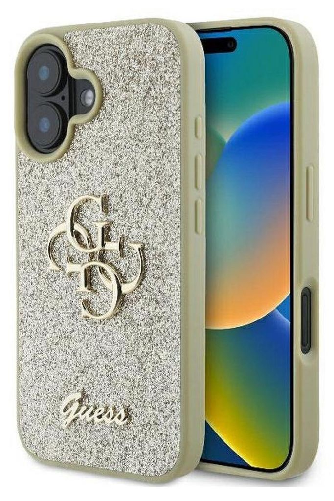 Guess Fixed Glitter Big 4G - iPhone 16 Plus Tasche (Gold) Produktbild 