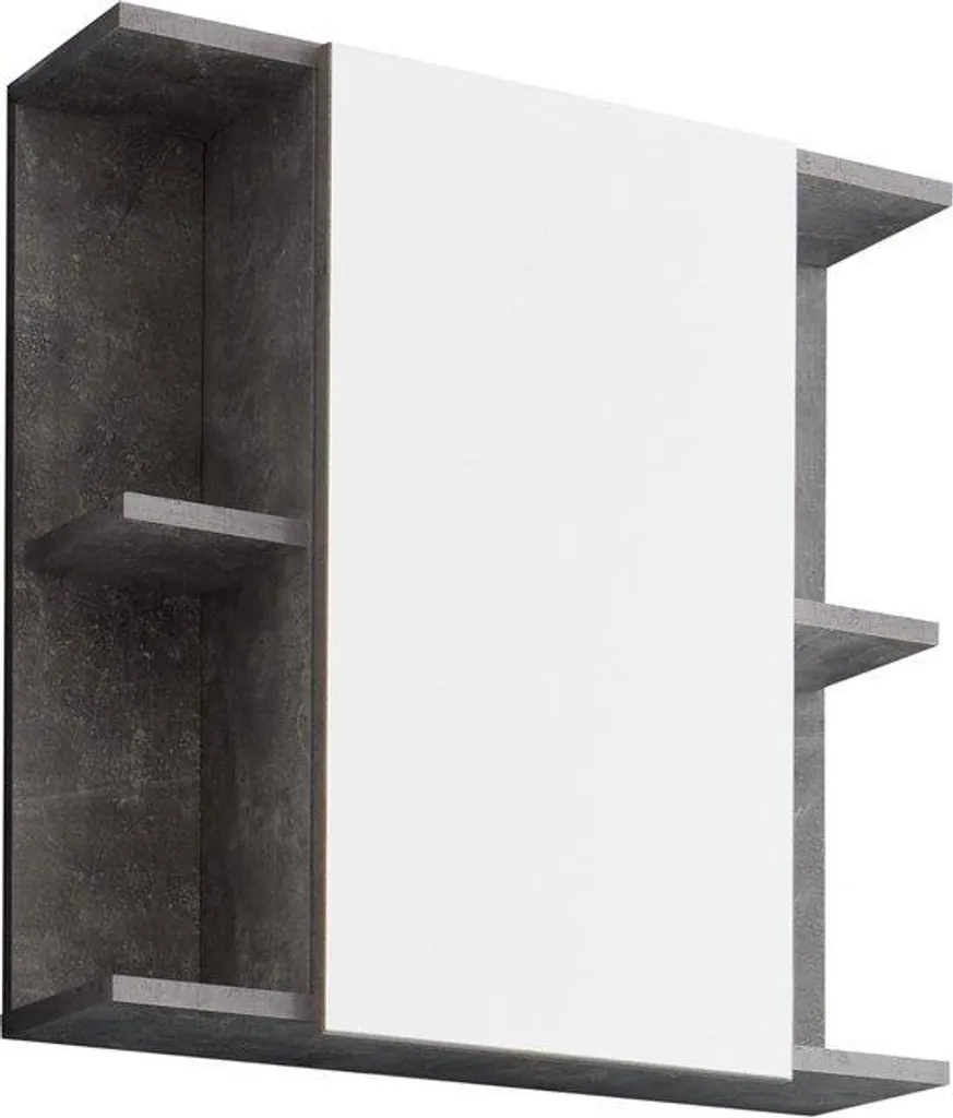 Miroir salle de bain béton blanc 60x62 cm anti-humidité et ultra stable