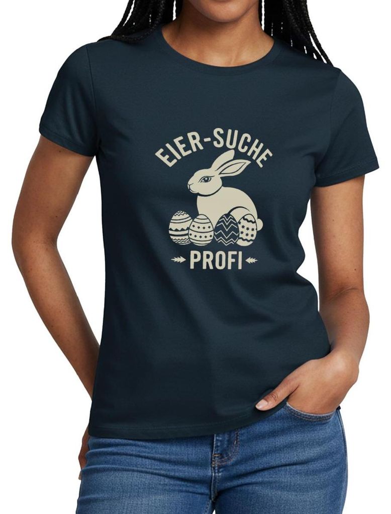 Spreadshirt Eier-Suche-Profi Osterhase Mit Ostereiern Frauen T-Shirt, M, Navy