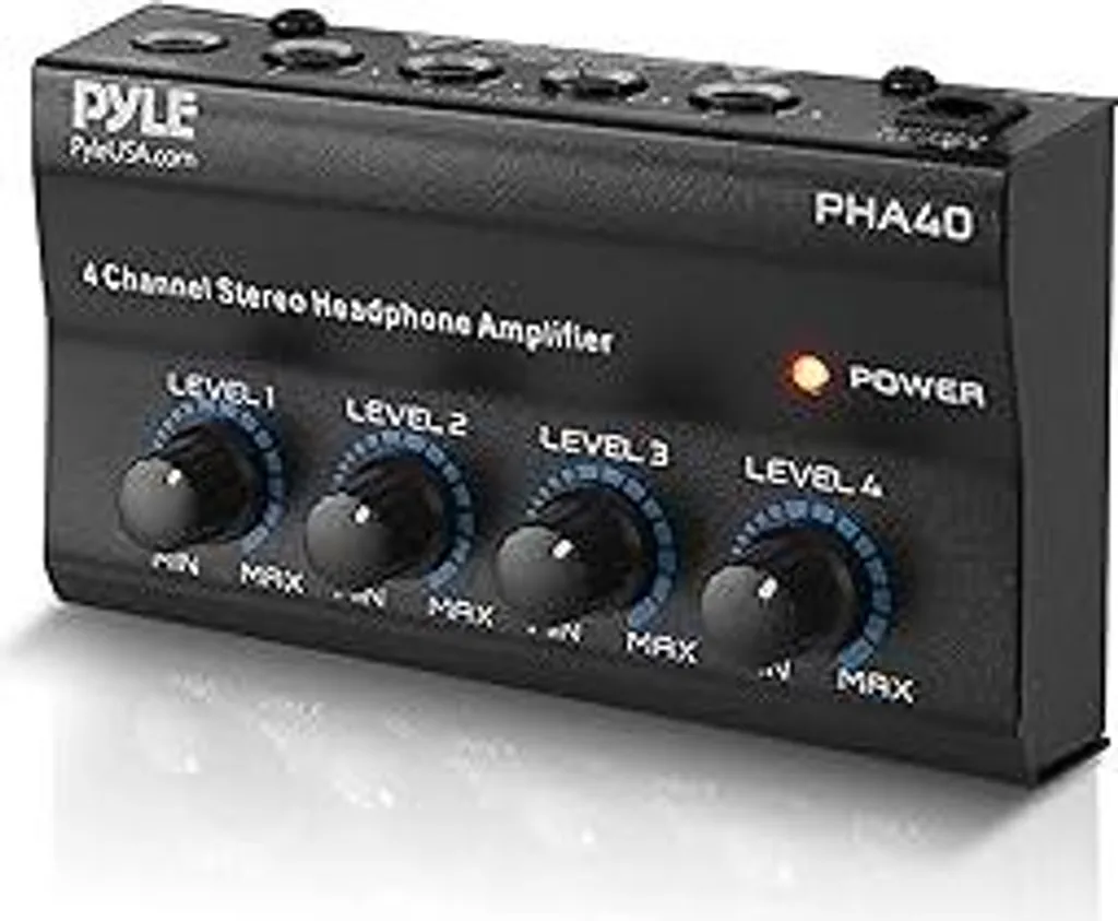 Pyle PHA40 Amp Cuffie 4 Vie - Sistema Monitoraggio Studio Mobile