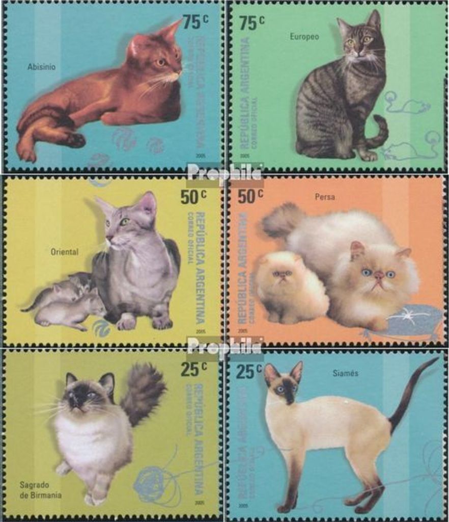 Briefmarken Argentinien 2005 Mi 2976-2981 (kompl.Ausg.) Produktbild 