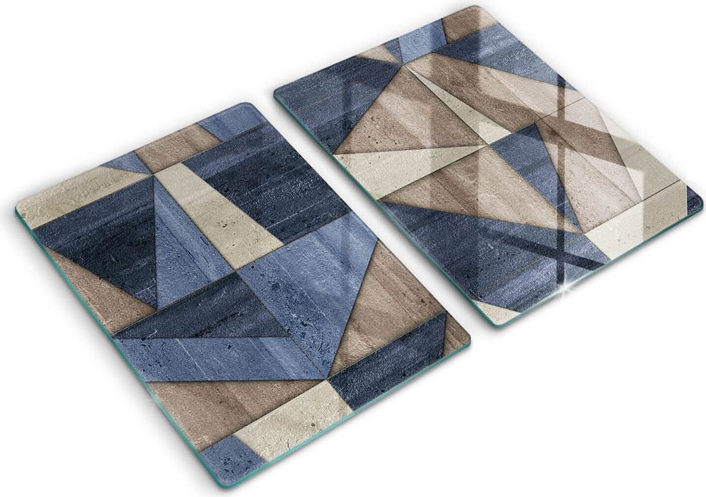 Abdeckung Glas - Küchenabdeckung - 2x40x52 cm - Abdeckplatte -Geometrische Abstraktion