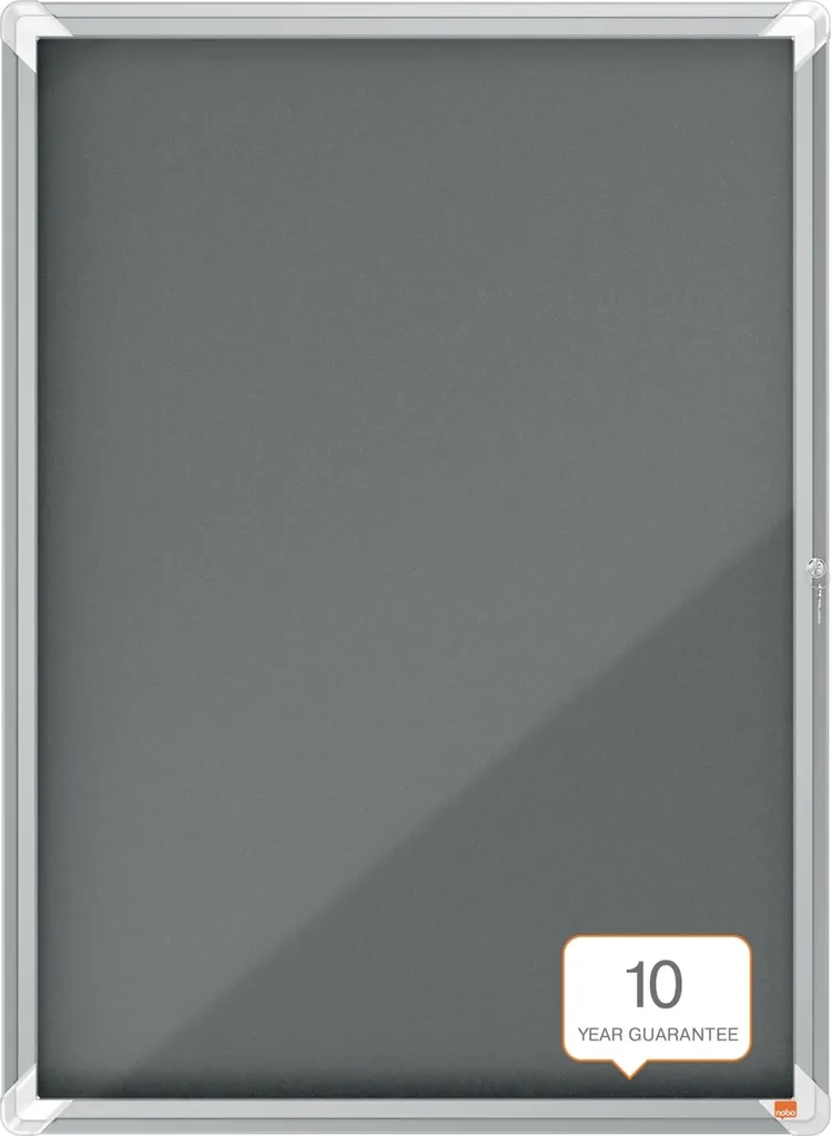 Vitrine d'affichage Premium Plus feutre gris 9xA4 avec porte rabattable