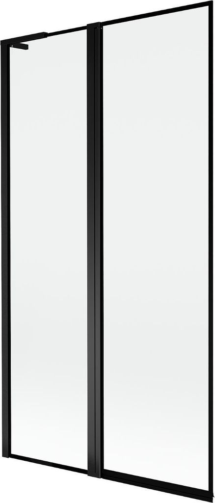 Mexen Mist L Badewannenfaltwand 2-teilig links 100 x 150 cm, schwarzer Rahmen, schwarz - 8A9L-100-011-70-70-L