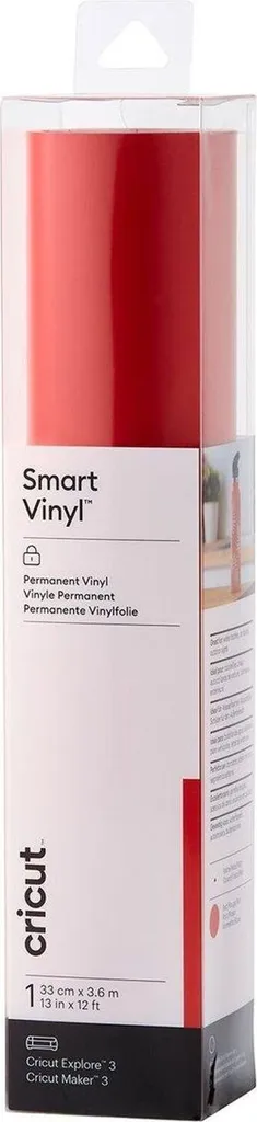 Vinyle Adhésif Permanent Rouge Cricut Smart Vinyl 33x360 cm Brillant