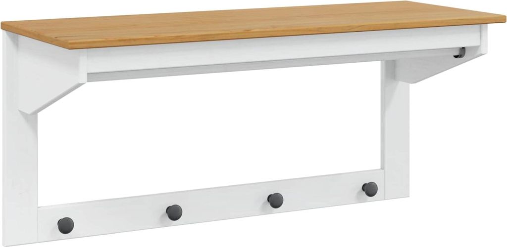 Garderobenständer HILL Weiß und Honigbraun 90 x 35 x 41,5 cm