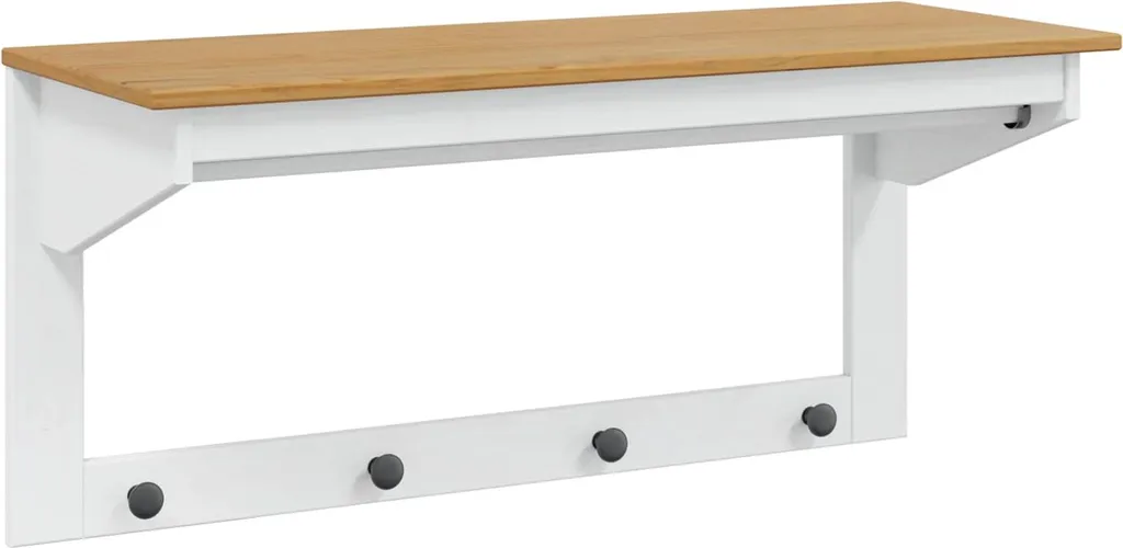 vidaXL Appendiabiti Hill 90 cm Bianco/Miele - Ordine Garantito