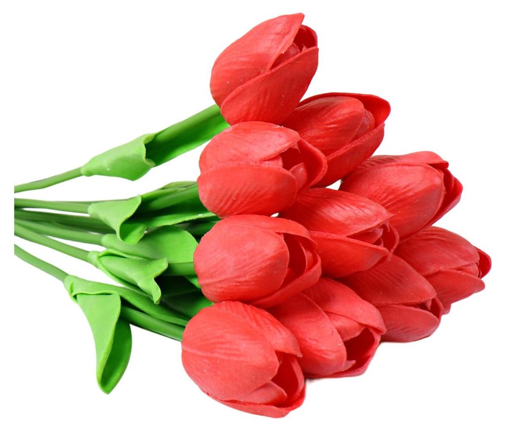 10 künstliche Tulpenblüten, realistische künstliche Zweige, Tischdekoration für Zuhause, Büro, Party, Muttertag, Valentinstag, Ostern