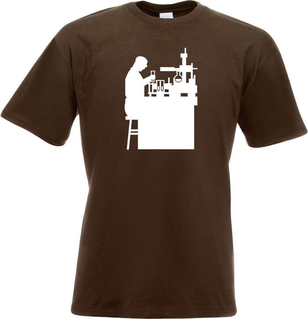 Kiwistar - T-Shirt - Chocolate - Laborant Labor Figur Motiv Bedruckt Funshirt Design Print - mit Motiv Bedruckt - Funshirt Design - Sport - Freizei...