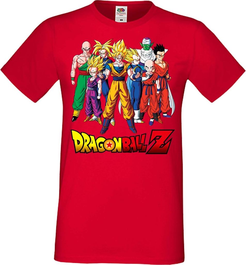 Herren T-Shirt Anime Manga Dragon Anime Manga Ball Z 12 Z-Fighters, Man M / Rot