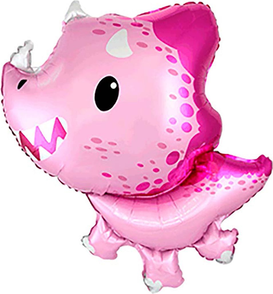 24" FX-Folienballon - Baby-Triceratops (Pink) Produktbild 