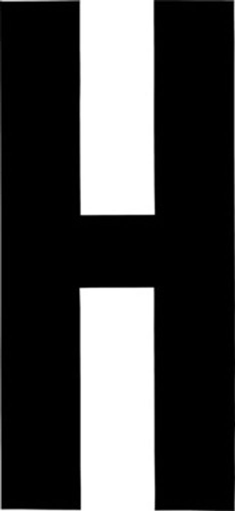 Klebebuchstabe "H" schwarz 100 mm