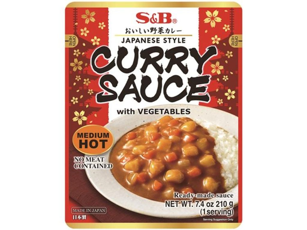 S&B Japanisches Curry Sauce mit Gemüse 210g MITTELSCHARF | Japanese Style Curry Sauce MEDIUM HOT