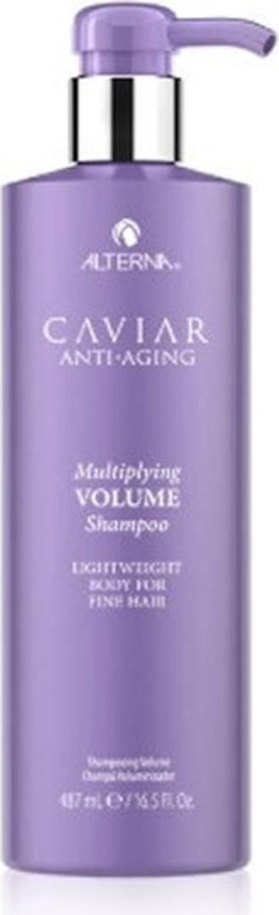 A bottle of Alterna Caviar Multiplying Volume Shampoo against a white background.